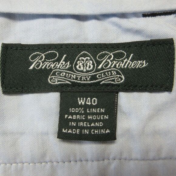 BROOKS BROTHERS Country Club 100% Linen 19th Hole Shorts Sz 40 Navy Blue Martini - Picture 4 of 15